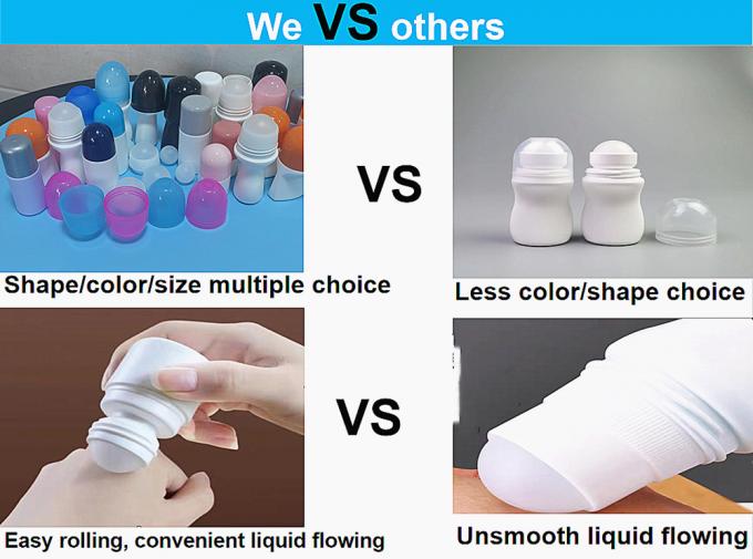 Wholesale Cheap 30ml 50 Ml 60ml Refillable Empty HDPE Plastic Roll on Deodorant Bottles Round Roller Ball Bottle