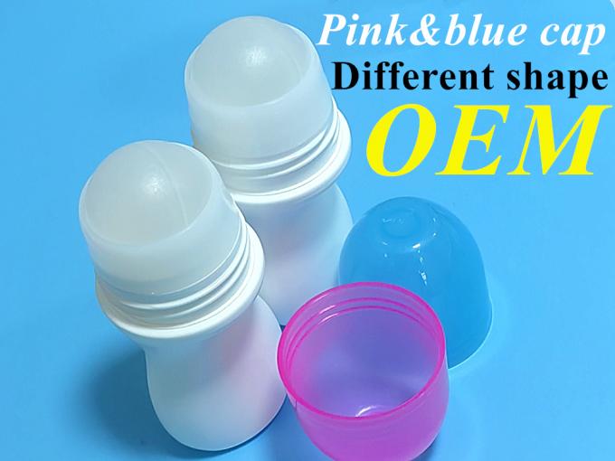 Wholesale Cheap Empty Refillable Essential Oil Bottle 30ml 50ml 60ml White Black Orange HDPE Deodorant Roll on Bottle with Lid