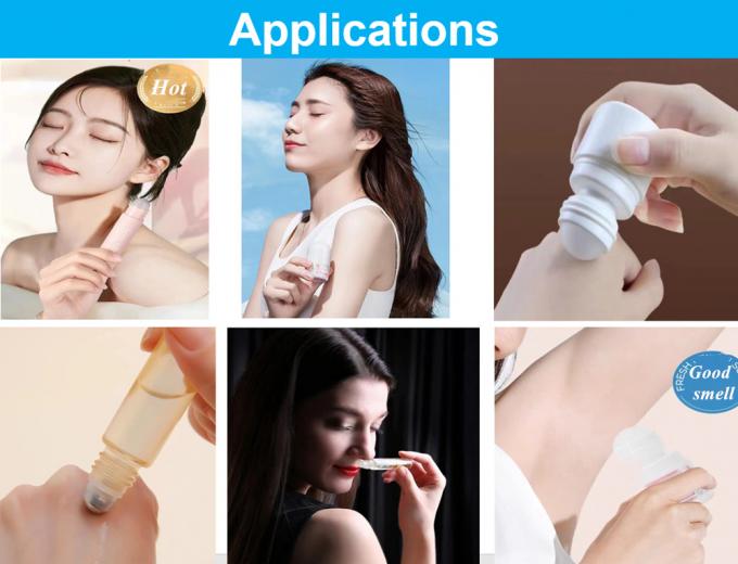 Plastic Roller Bottles 50ml 60ml Empty Refillable Roll on Deodorant Bottle Travel Roller Ball Bottles with Black Cap