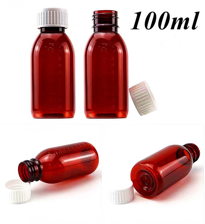 3oz 4oz 5oz Amber Pet Cough Syrup Liquid Round Medicine Syrup Botttle with CRC Screw Cap