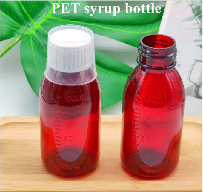 Wholesale 100ml 120ml 150ml Amber Round Pet Bottle Medicine Container Empty Plastic Cough Syrup Bottle with Tamper Proof Cap