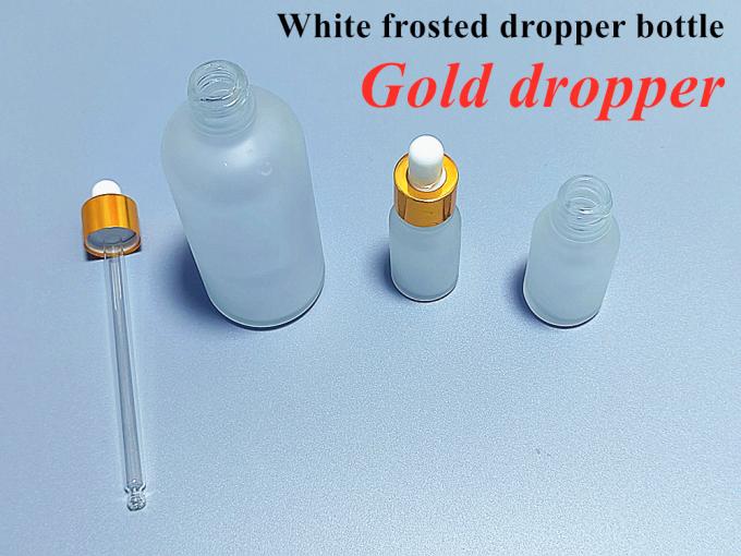 Hot Selling 5ml 10ml 15ml 20ml 30ml 1oz Essential Oil Bottle White Frosted Glass Bottle with Black Glass Pipette