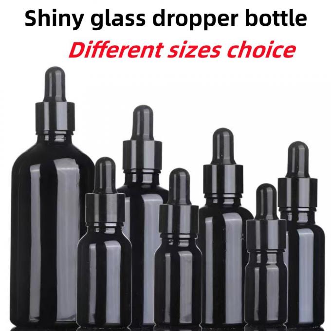 Wholesale Cheap 5ml 10ml 15ml 20ml 30ml 50ml Empty Black Color Glass Essential Oil Bottles with Dropper