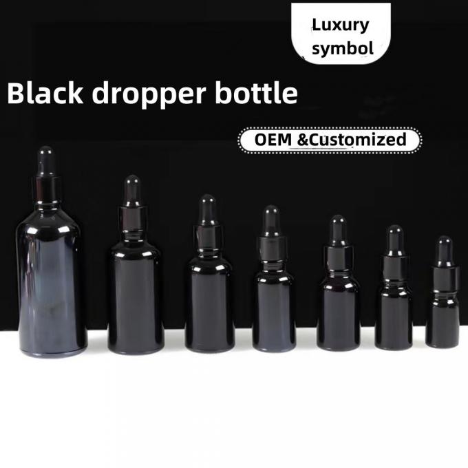 Wholesale Cheap 5ml 10ml 15ml 20ml 30ml 50ml Empty Black Color Glass Essential Oil Bottles with Dropper