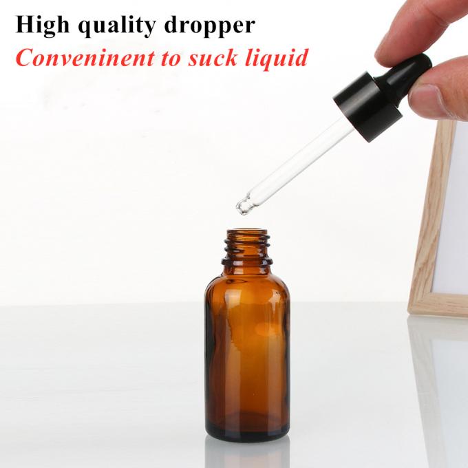 Cosmetic Glass Bottle Amber Serum Dropper Bottle 30ml 50ml 60ml Amber Luxury Essential Oil Glass Bottle with Black Dropper Head