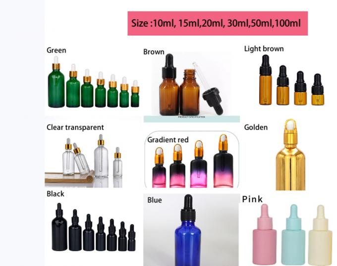 Wholesale Cheap Cosmetics Skin Care 10ml 20ml 30ml 50ml 100ml Empty Round Essential Oil Glass Dropper Bottle