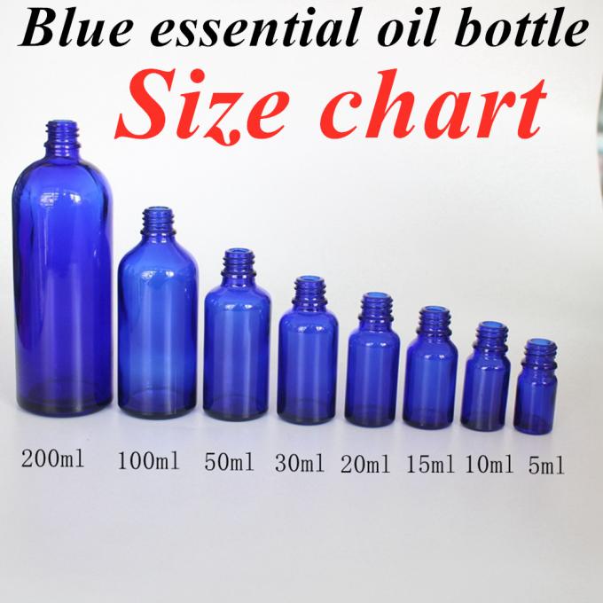 10ml 20ml 30ml 50ml Empty Boston Round Empty Blue Essential Oil Glass Dropper Bottle with Dropper Cap