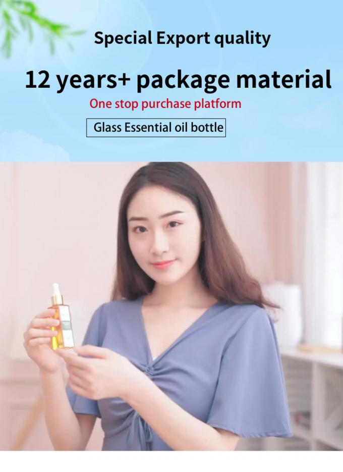 Cheap Cosmetic Glass Blue Serum Dropper Bottle 20ml 30ml 50ml Luxury Essential Oil Glass Bottle with Dropper