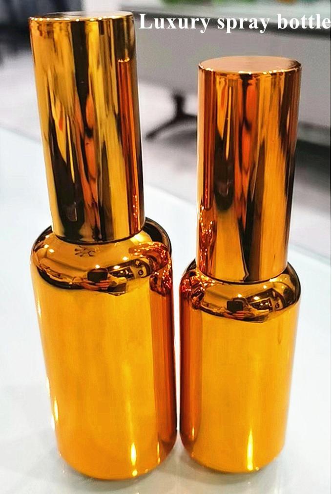 30ml 50ml Electropplating Gold Silver Glass Spray Cosmetics Bottle Gold Essential Oil Bottle