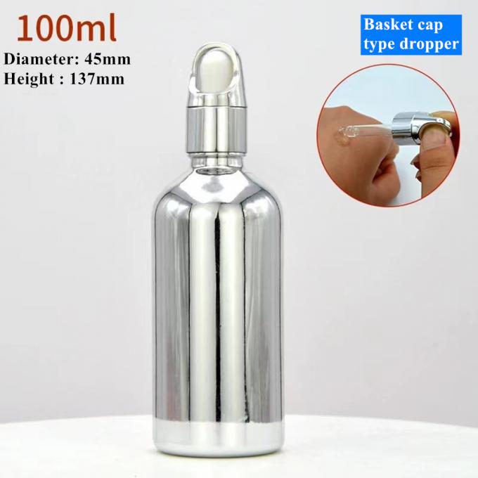 10ml 20ml 30ml 50ml Electroplate Gold Color Luxury Cosmetic Packaging Glass Dropper Bottles for Essential Oils