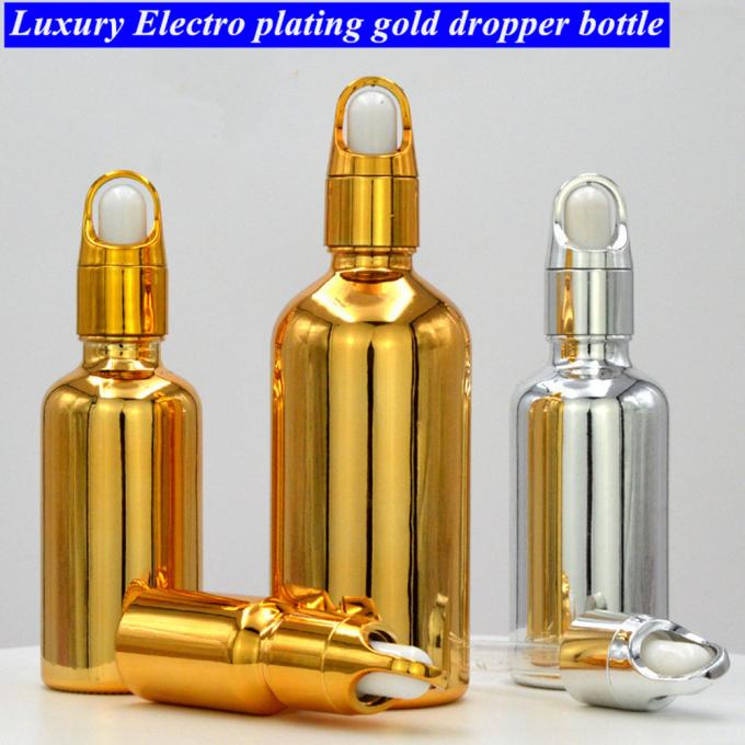10ml 20ml 30ml 50ml Electroplated Gold Essential Oil Bottle Small Gold Bottle Cosmetics Glass Bottle