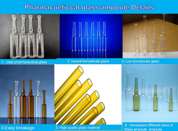 10ml Amber Moulded Glass Ampoules for Antibiotics Transparent Moulded Injection Glass Ampoule Bottles with Blue Cut Point Mark
