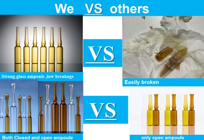 Hot Sale 2ml 5ml ISO Type D Amber Clear Glass Ampoule Neutral Borosilicate Glass Ampoule for Medical Injection