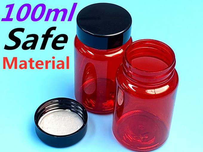 Wholesale Cheap Empty 100ml 120ml Pet Red Vitamin Capsule Plastic Pill Medicine Bottle with Screw Cap