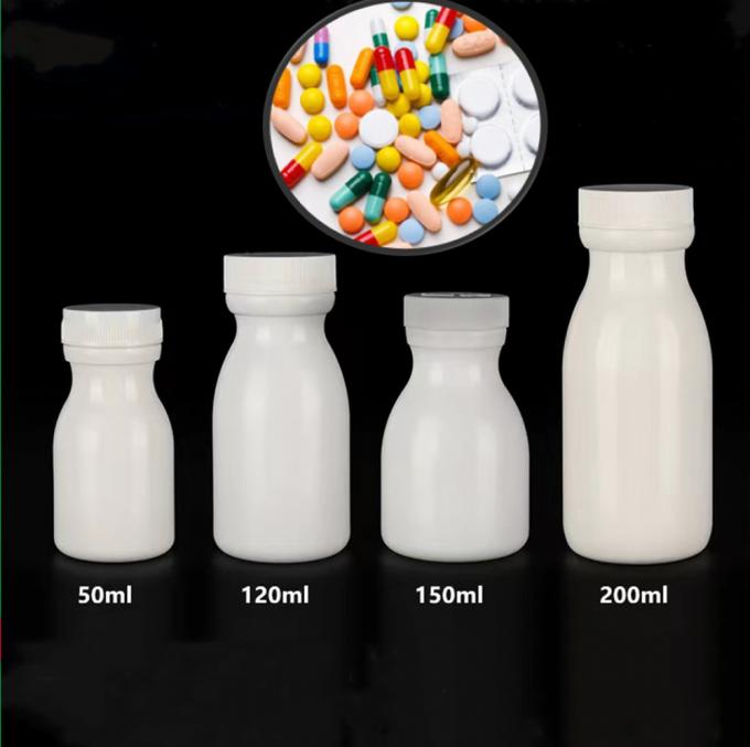 50ml 120ml 150ml 200ml Prescription Bottle 1oz White Empty Medicine Pill Bottle Plastic PE Capsules Health Care Plastic Medicine Bottle