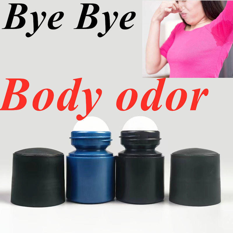 50 ml Botella de plástico enrollador de plástico HDPE negro vacío enrollador de plástico en desodorante antiperspirante con tapa negra
