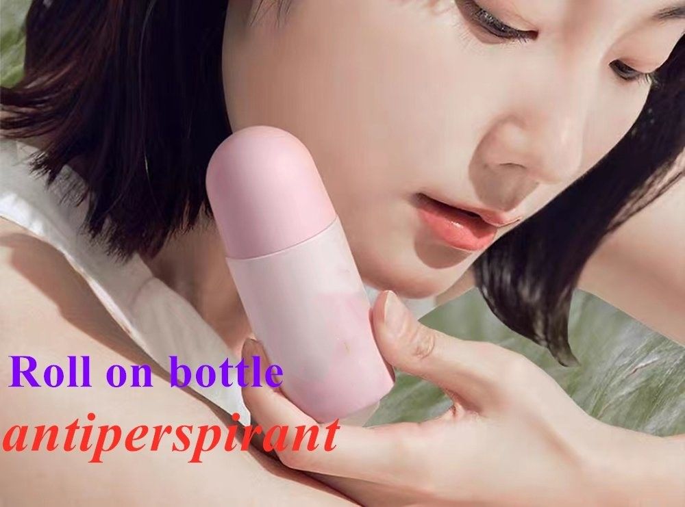 50 ml Botella de plástico enrollador de plástico HDPE negro vacío enrollador de plástico en desodorante antiperspirante con tapa negra