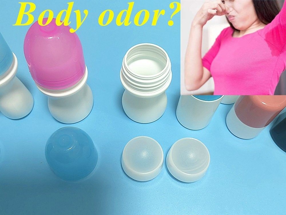 50 ml 60 ml de aceite esencial olor corporal Cuidado de la piel de las axilas plástico HDPE desodorante antitranspirante plástico rollo en botella