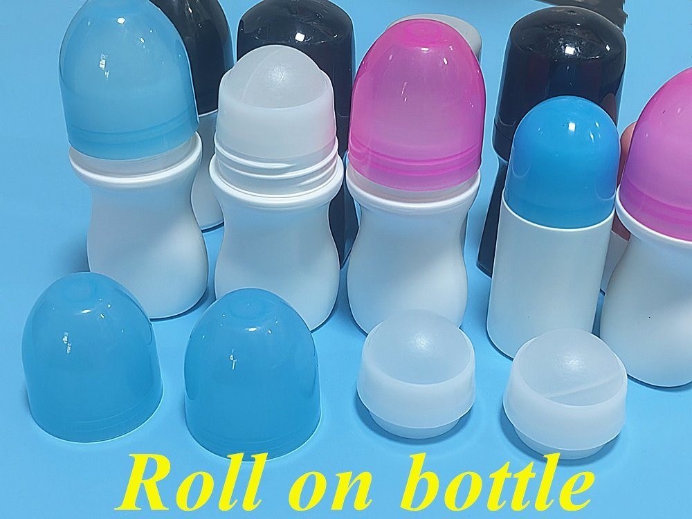 50 ml de HDPE vacío redondo Rollo de plástico en la botella de desodorante Rollo de frasco de cuerpo perfumado Rollo de plástico en la botella antitranspirante