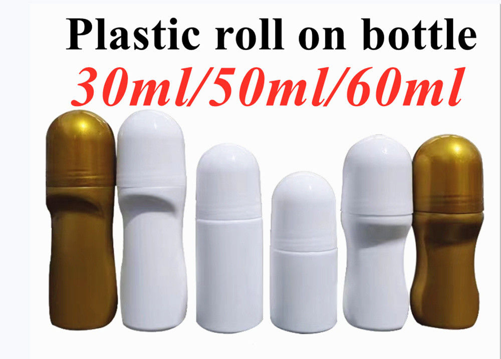 30 ml 50 ml HDPE plástico Desodorante vacío Óleo esencial Rollo en plástico Botella Olor corporal Perfume Roller plástico en botella