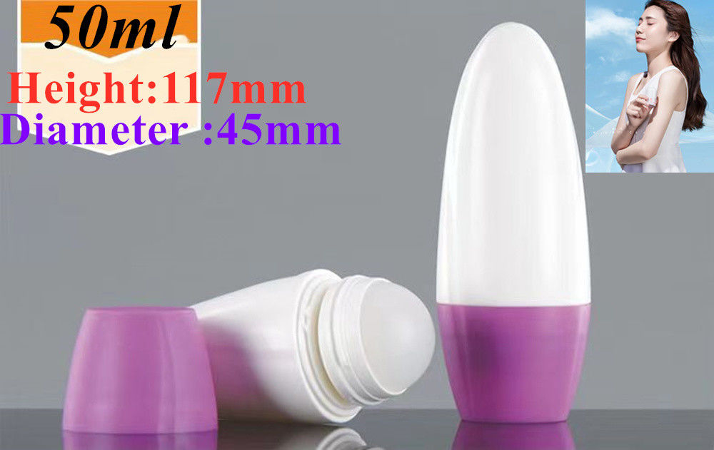 HDPE 30ml 50ml 60ml Rollo de plástico en cilindro Botella de rodillo redondo Botella de desodorante Contenedor con bola de plástico