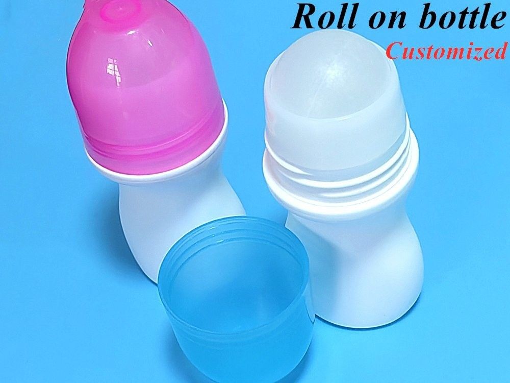 HDPE 30ml 50ml 60ml Rollo de plástico en cilindro Botella de rodillo redondo Botella de desodorante Contenedor con bola de plástico