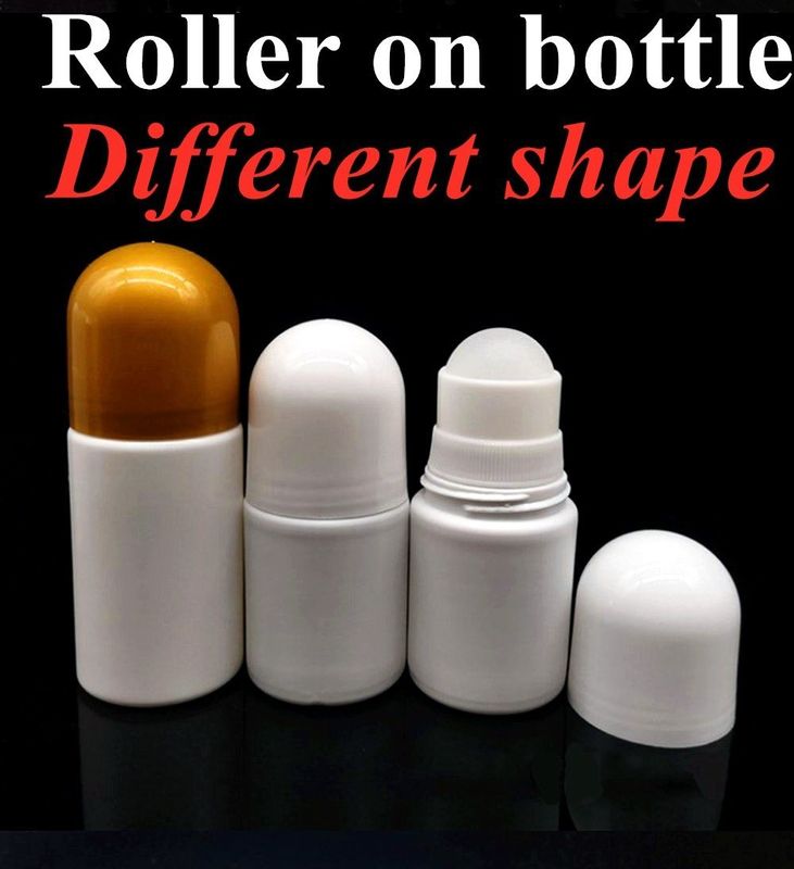 HDPE 30ml 50ml 60ml Rollo de plástico en cilindro Botella de rodillo redondo Botella de desodorante Contenedor con bola de plástico