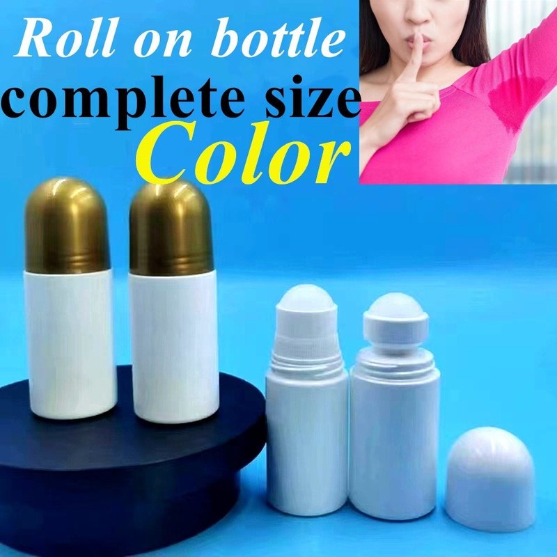 30 ml 50 ml 60 ml HDPE plástico blanco plástico desodorante de aceite esencial rollo en botella con bola de rodillo