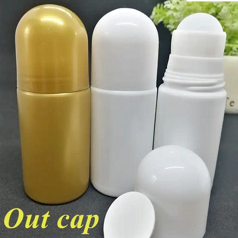 30 ml 50 ml 60 ml HDPE plástico blanco plástico desodorante de aceite esencial rollo en botella con bola de rodillo