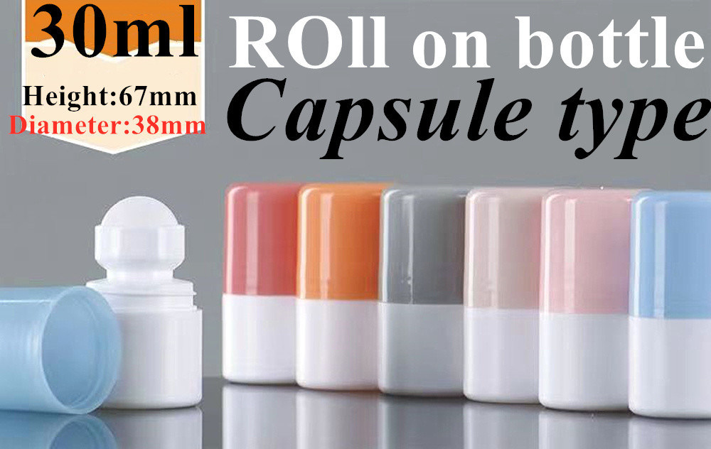 Rollo de plástico a prueba de fugas en la botella de tapa naranja Rollo de contenedores de desodorante