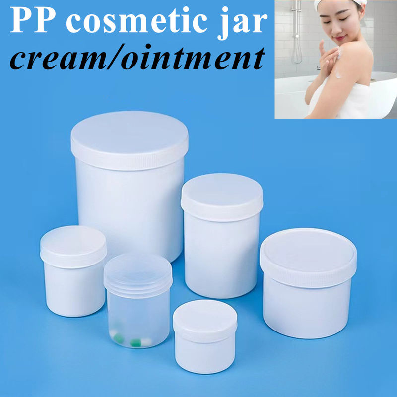 8oz 16oz 250ml 500ml Blanco Negro PP Cosmético Jar de plástico para el cabello Cuerpo mantequilla ungüento plástico Crema facial Jar cosmético