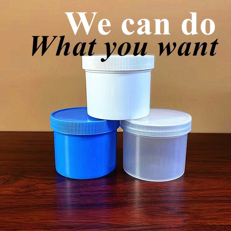 Boca ancha 150g 250g 500g 1000g Blanco Negro Azul Bálsamo de labios Contenedor de exfoliante vacío redondo PP Ungüento plástico frasco cosmético