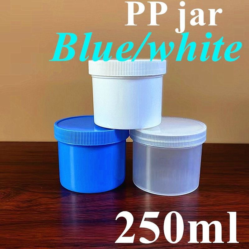 12 oz 16 oz 6 oz 8 oz 150 ml 250 g 500 g Blanco Claros Negro Rojo Azul Redondo Boca ancha de plástico PP Frasco de pomada cosmética