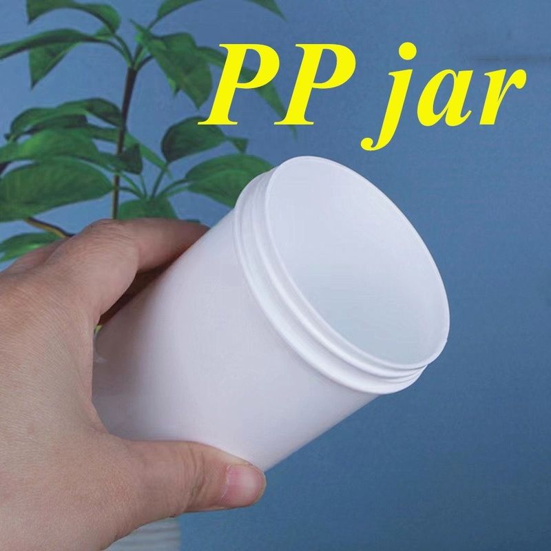 150 ml 250 ml 500 ml 1000 ml Boca ancha Crema para la cara y el cuerpo Tarro de PP blanco Ungüento Contenedores de boca ancha Cosméticos Tarro de plástico