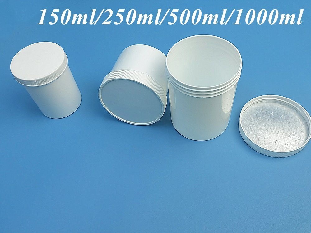 150 ml 250 ml 500 ml 1000 ml PP plástico blanco vacío de lujo redondo crema ungüento frasco de PP frasco cosmético embalaje con tapa