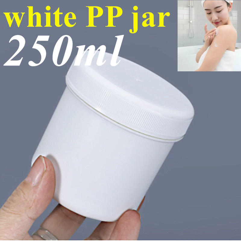 250g 500g Jarrón de crema de plástico blanco vacío Contenedor para envases cosméticos Jarrón redondo de crema PP ungüento Jarrón de plástico