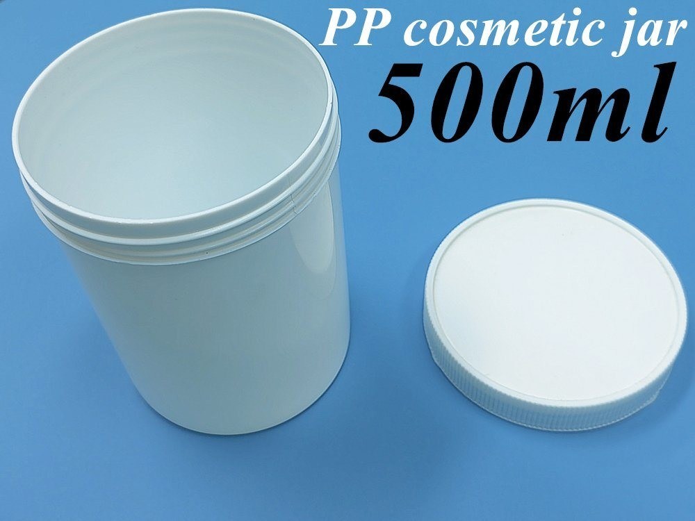 250g 500g Jarrón de crema de plástico blanco vacío Contenedor para envases cosméticos Jarrón redondo de crema PP ungüento Jarrón de plástico