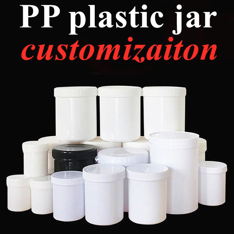 250ml 8oz 500ml 950ml 1000ml PP Cosméticos de plástico transparente translúcido White Pot ungüento de plástico Jarrón de crema con tapa de tornillo