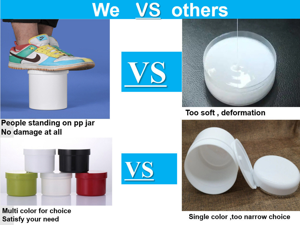 150 ml 250 ml 500 ml Envase cosmético recargable Frasco de crema facial de PP blanco Frasco de crema plástica para el cuidado de la piel Frasco cosmético para la cara