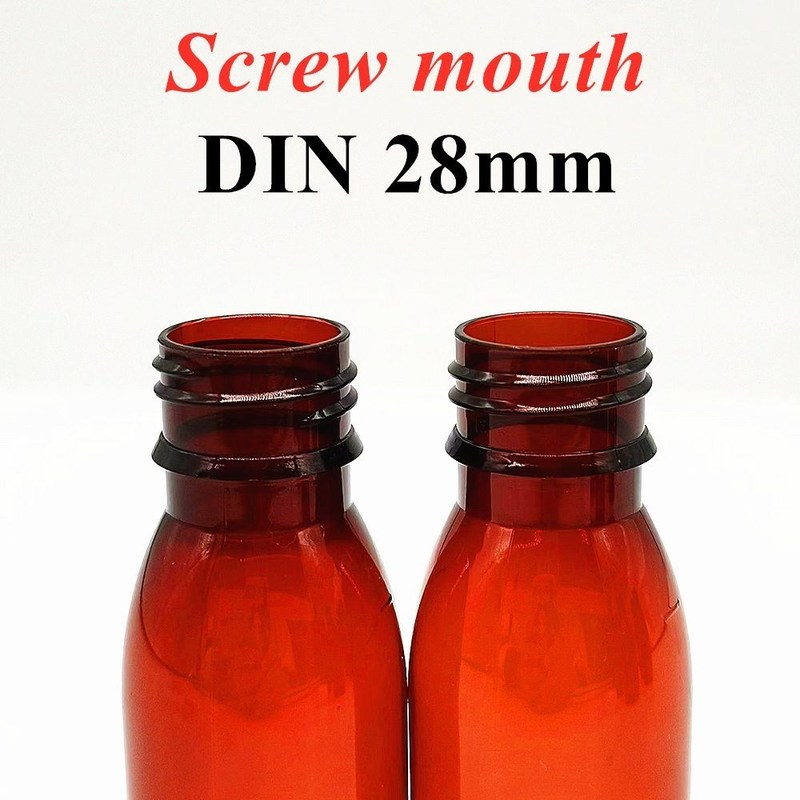 100 ml 120 ml 150 ml Botella de medicamento plástico marrón para mascotas Vacío redondo oral líquido para mascotas Botella de jarabe de tos de plástico