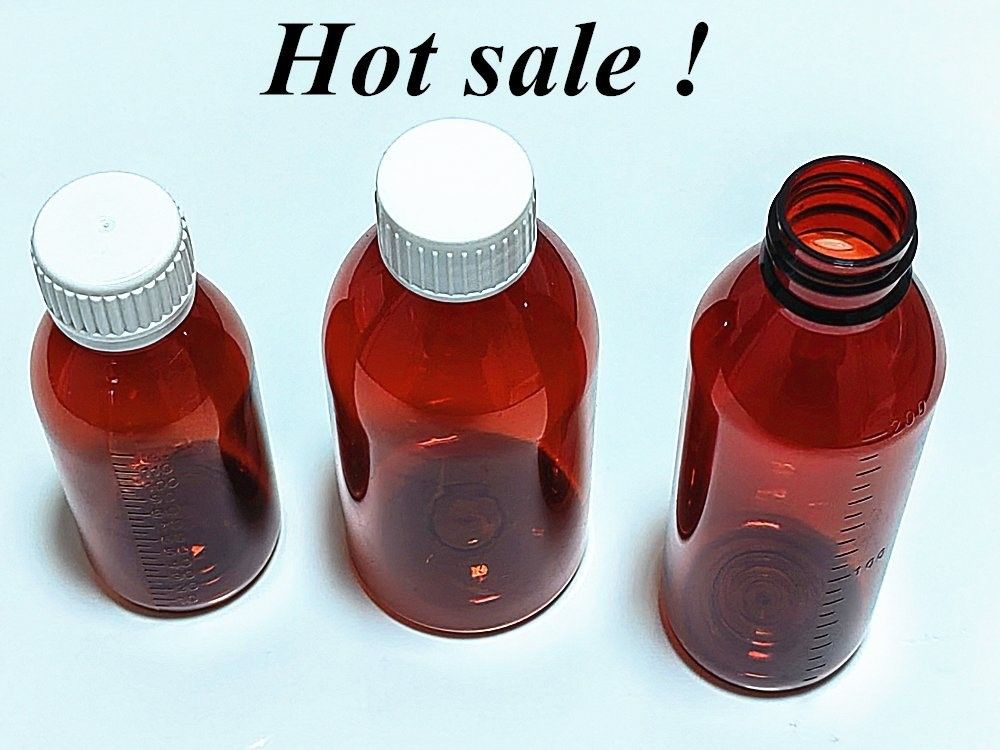 3 oz 4 oz de jarabe de ámbar botella de vidrio con 28 mm de cuello plástico jarabe de tos farmacéutico botella para líquido oral