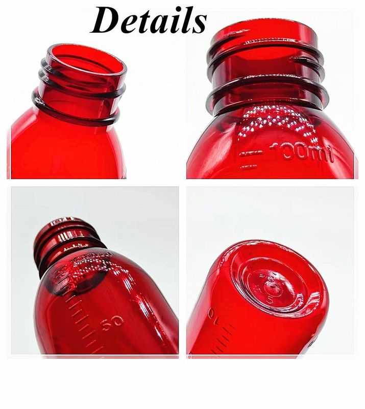 100 ml 120 ml líquido oral para mascotas Contenedor de jarabe de tos de ámbar jarabe de tos de ámbar vacío Botella con tapa de cuerda