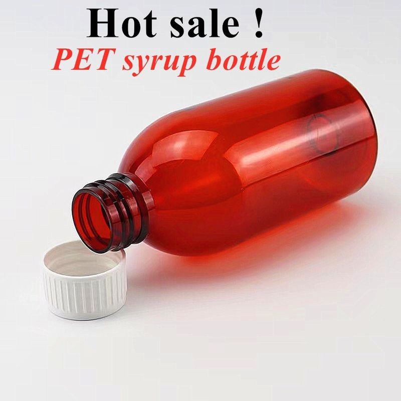 100 ml 120 ml líquido oral para mascotas Contenedor de jarabe de tos de ámbar jarabe de tos de ámbar vacío Botella con tapa de cuerda