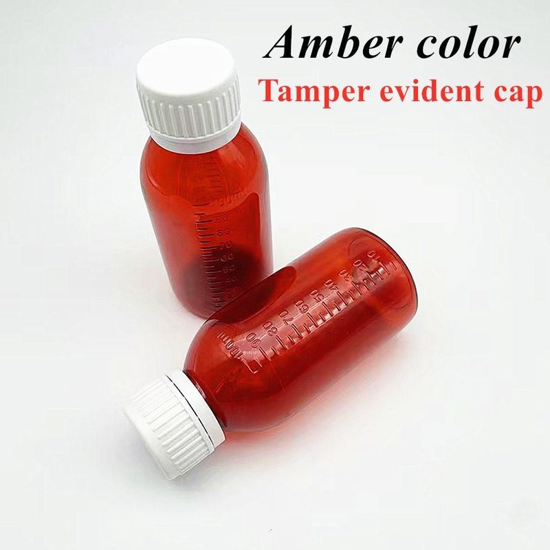 3 oz 4 oz 5 oz Contenedor farmacéutico para mascotas Ámbar redondo Botella de jarabe líquido medicinal oral