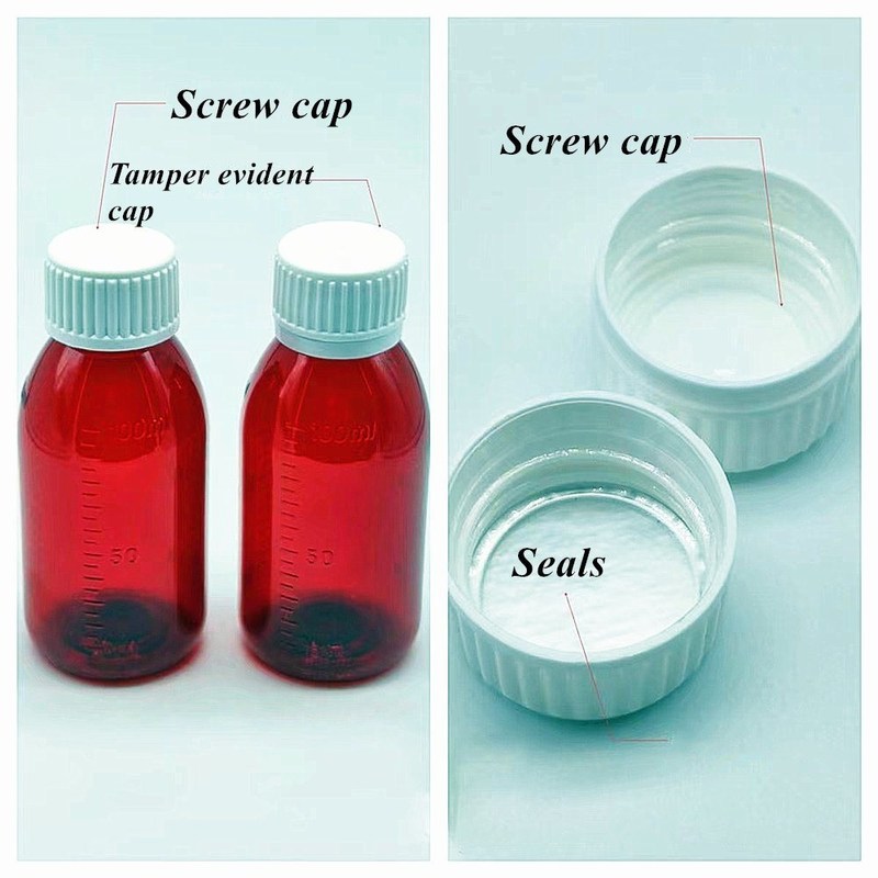 100 ml 120 ml 150 ml Botella de jarabe líquido oral marrón Botella de medicina para mascotas Botella de jarabe de tos de plástico con tapa a prueba de manipulación