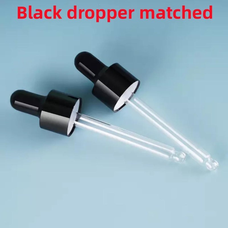 5 ml 10 ml 15 ml 20 ml suero de aceite esencial hombro plano redondo botella de aceite esencial brillante botella de gotero de vidrio negro