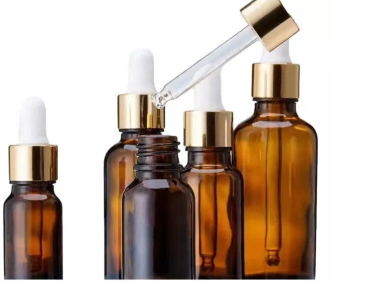 Envase de aceite esencial 1OZ 2OZ 20ml 30ml 50ml suero de aceite esencial de ámbar Botella de goteo de vidrio con tapa a prueba de niños