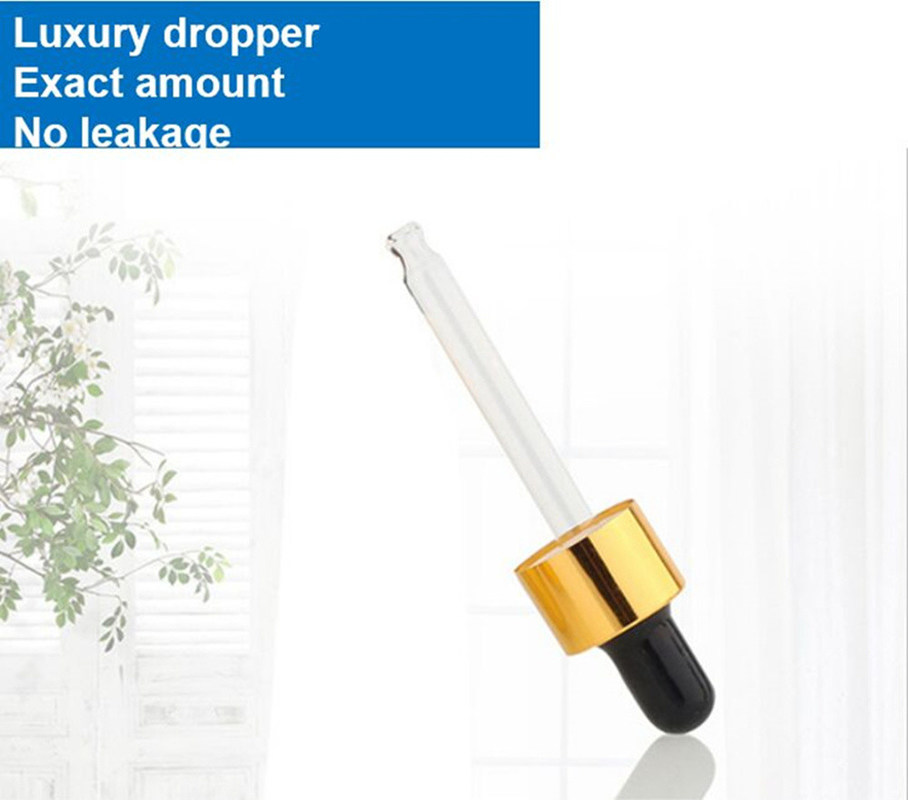 15 ml 20 ml 50 ml 100 ml de lujo vacío Claros transparentes Suero para cabello Aceite esencial Botella de vidrio de goteo para el cuidado de la piel