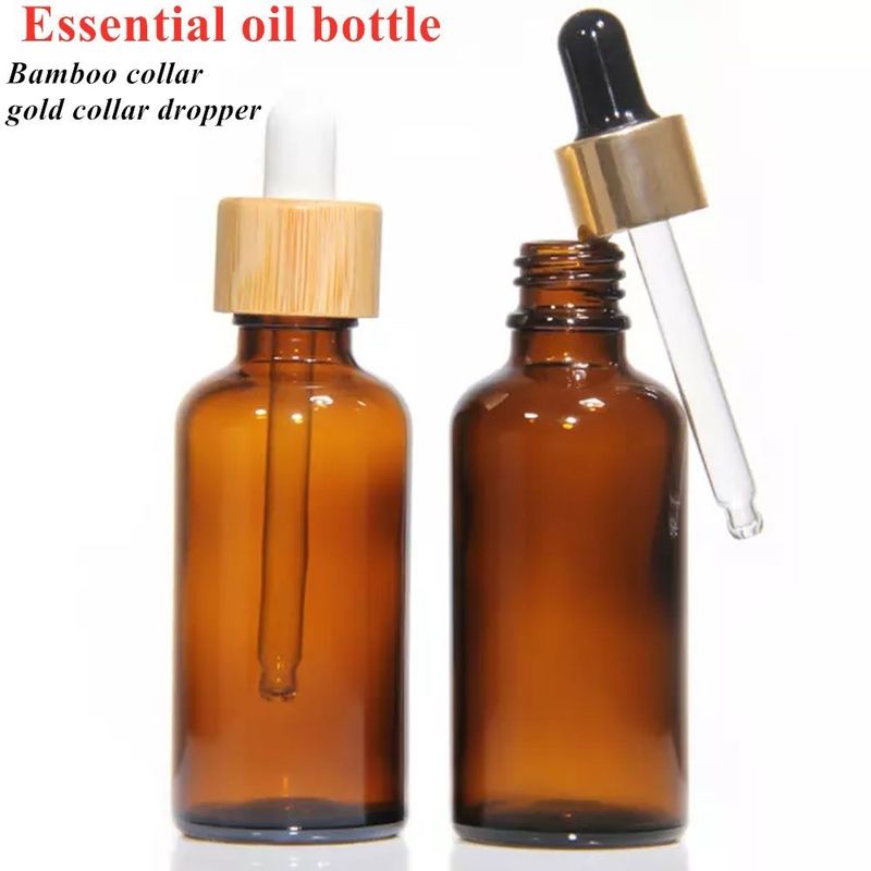 30 ml 50 ml 60 ml 100 ml Aceites para el cabello Sero Aceite para barba Ambar Marrón vacío Aceite esencial redondo Botella de gotero de vidrio