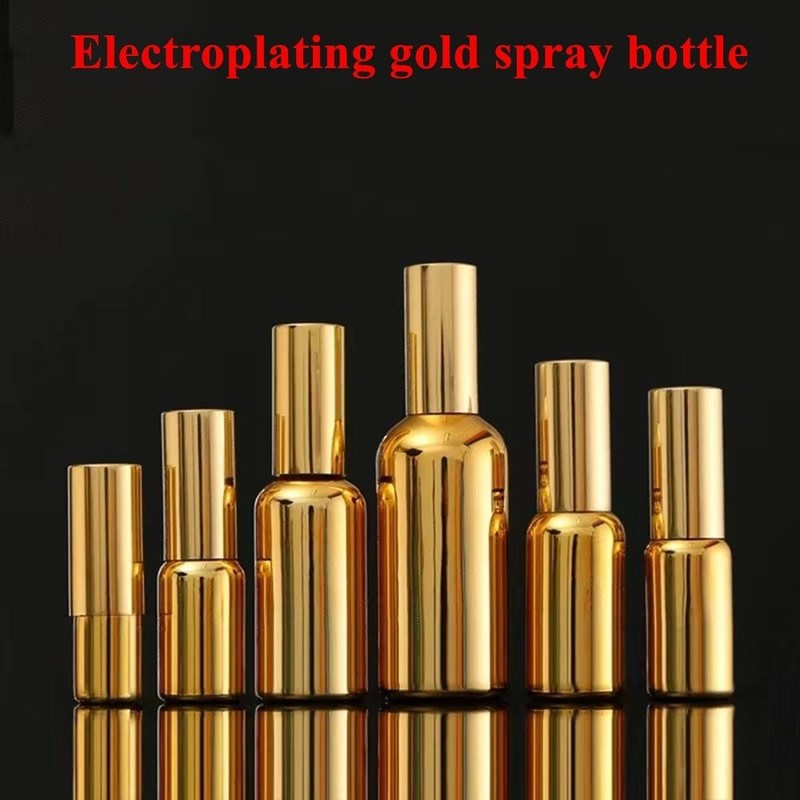 30 ml 50 ml Eletroplacado Oro Plata Vidrio Spray Cosméticos Botella Cosméticos Oro Botella de aceite esencial